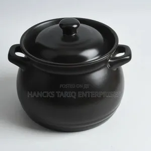 Matte Black Ceramic Casserole Pot and Slow Cooker Stockpot