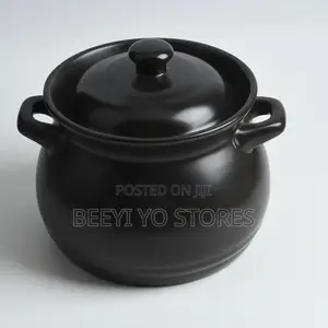 Matte Black Ceramic Casserole Pot and Slow Cooker Stockpot
