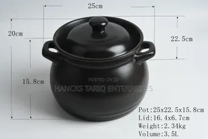Matte Black Ceramic Casserole Pot and Slow Cooker Stockpot