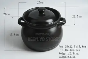 Matte Black Ceramic Casserole Pot and Slow Cooker Stockpot