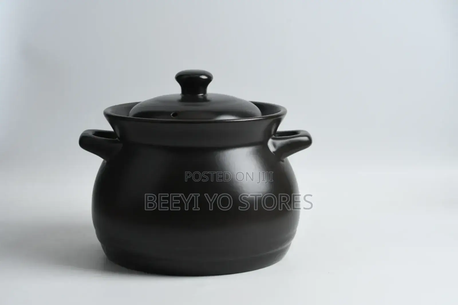 Matte Black Ceramic Casserole Pot and Slow Cooker Stockpot