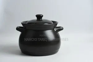 Matte Black Ceramic Casserole Pot and Slow Cooker Stockpot