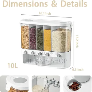 5-Compartment, Wall-Mounted Food Dispenser