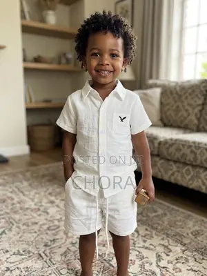 Boys 2 PC Sets in White Beige Blue Navy Blue