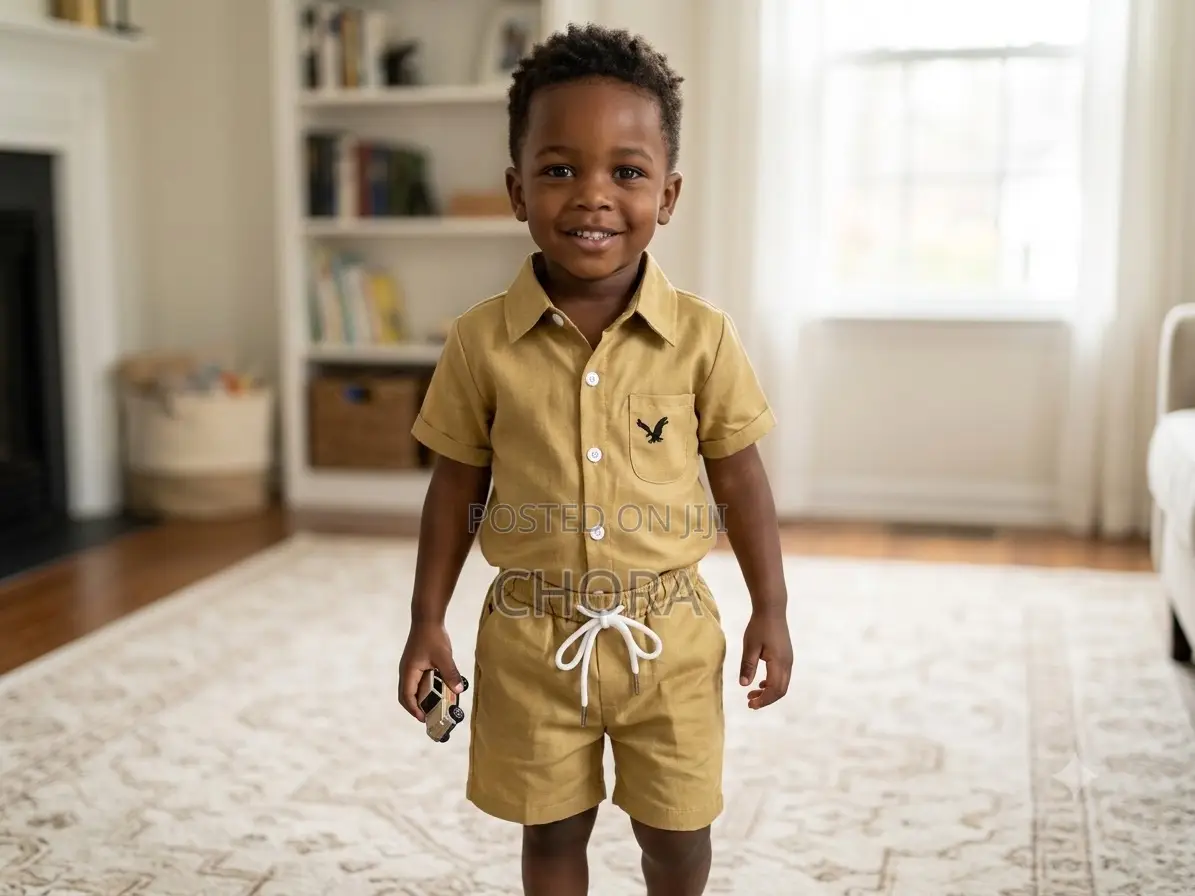 Boys 2 PC Sets in White Beige Blue Navy Blue