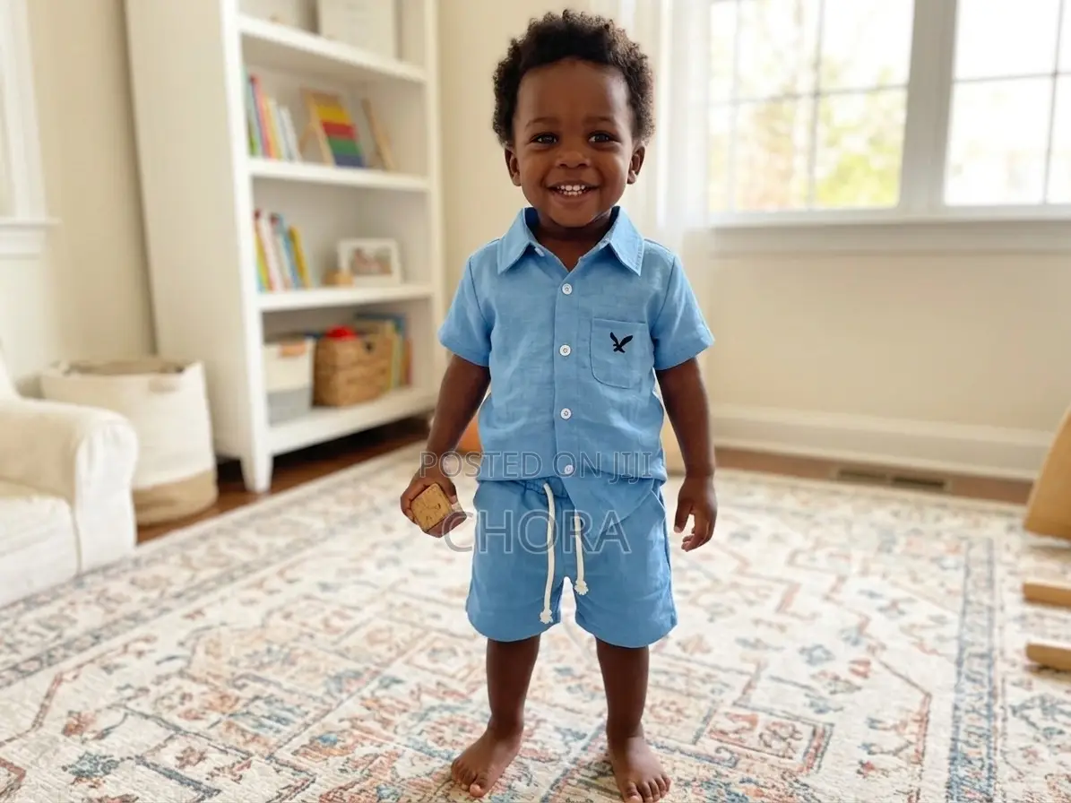 Boys 2 PC Sets in White Beige Blue Navy Blue