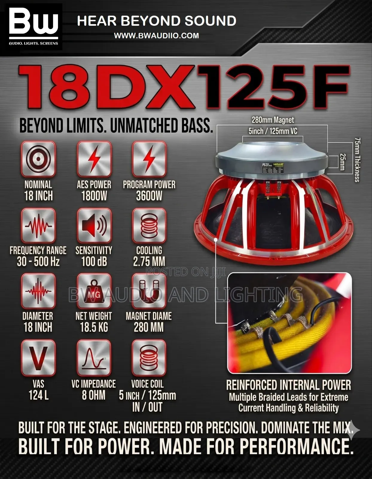 Big Magnet 18 Inches Bass Speaker 3500w