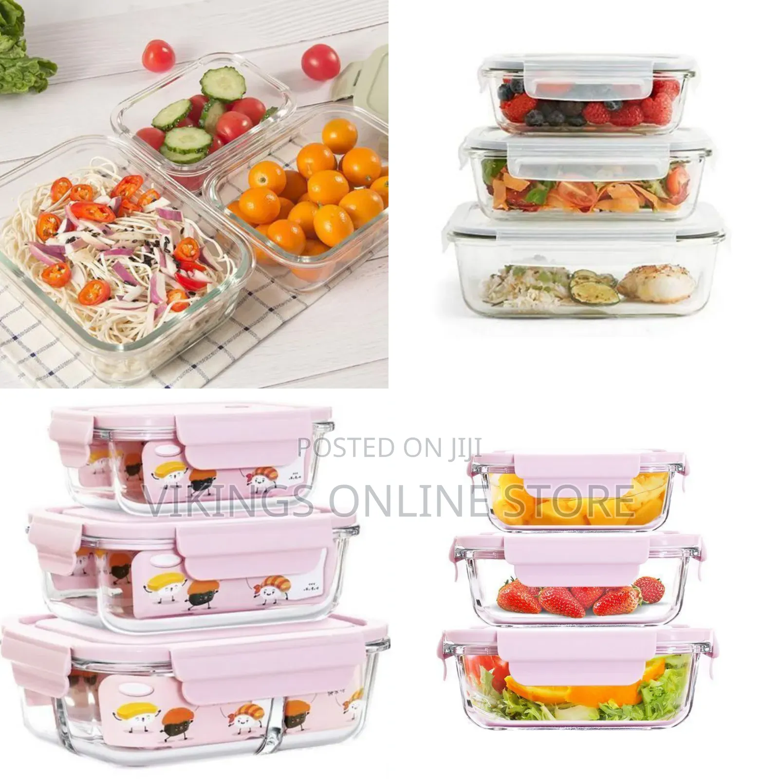 3 Piece Food Safe Microwave Oven Safe Glass Bowls Fridge Containers