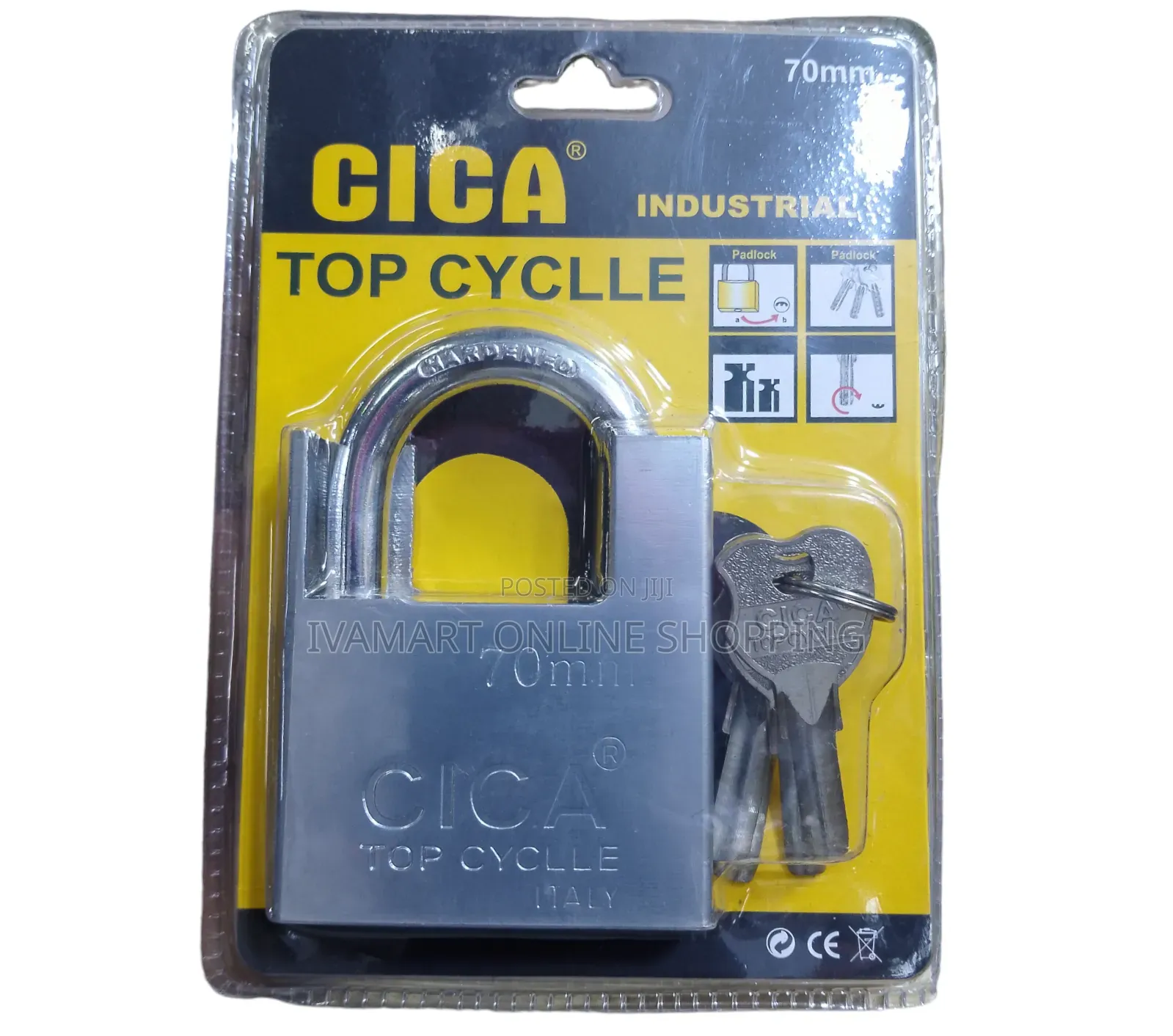CICA 70mm Top Security Padlock - With or Without Guard