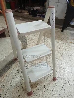 Light-Colored, 3-Step Folding Utility Ladder