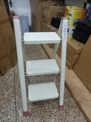 Light-Colored, 3-Step Folding Utility Ladder