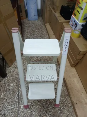 Light-Colored, 3-Step Folding Utility Ladder