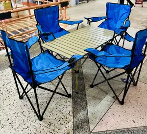 Folding Camping Table and Chairs Set of 5pcs