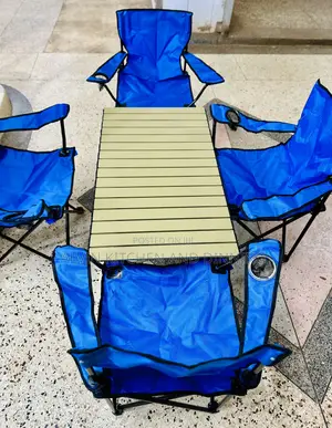 Folding Camping Table and Chairs Set of 5pcs