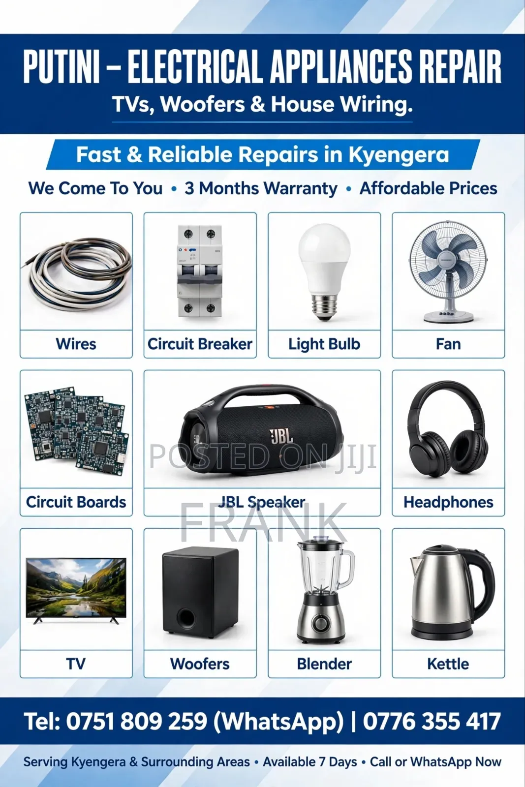 TV Repair Flat -Iron,woofas, and Other Appliances Repair, House Wiring