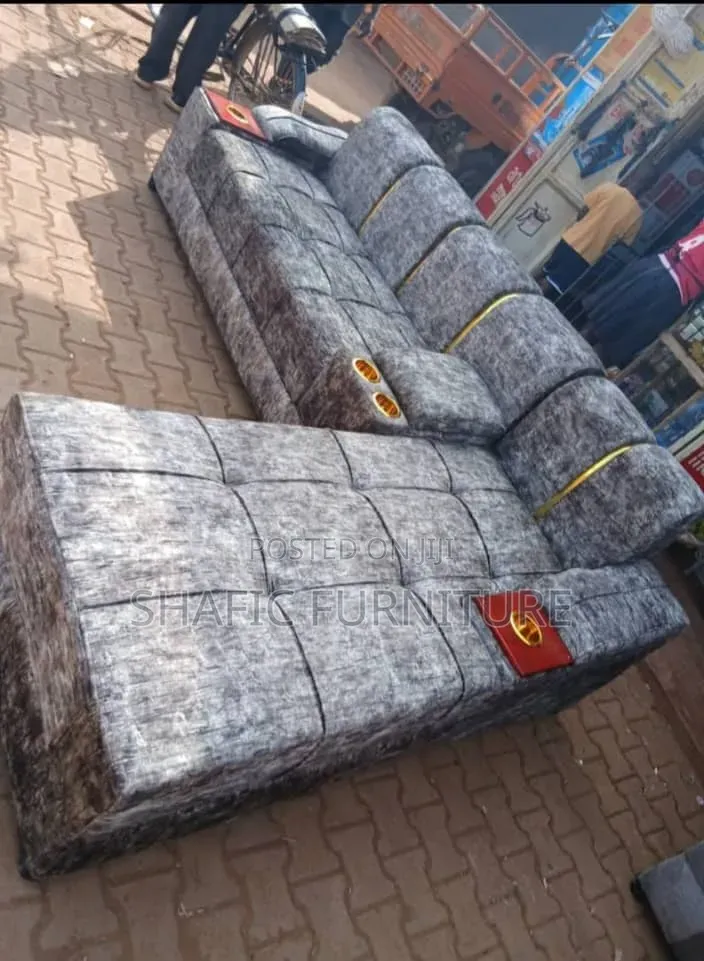 Grey L Sofa Set Readily Available for Sale