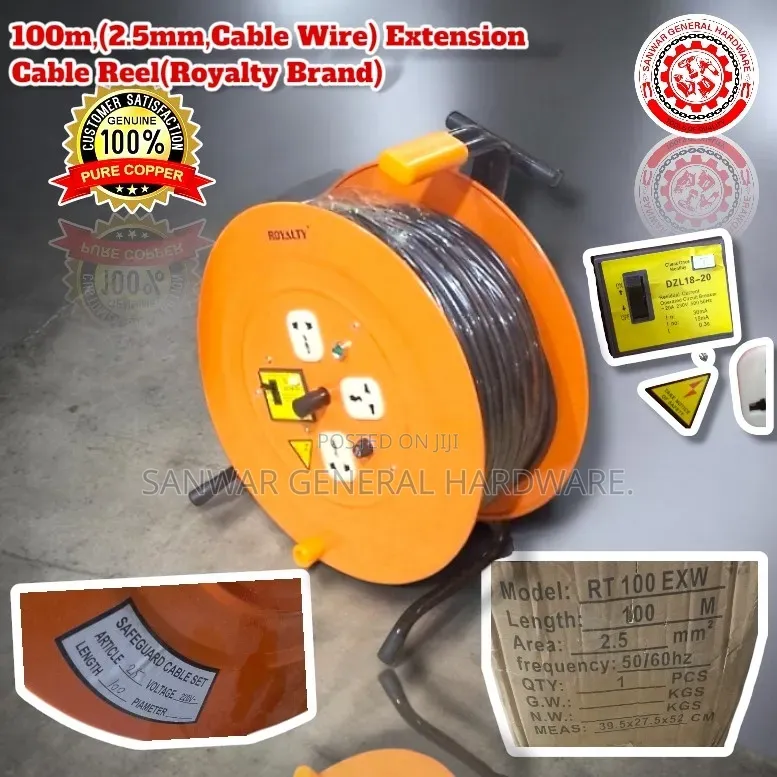 100m,(2.5mm,Cable Wire) Extension Cable Reel(Royalty Brand)