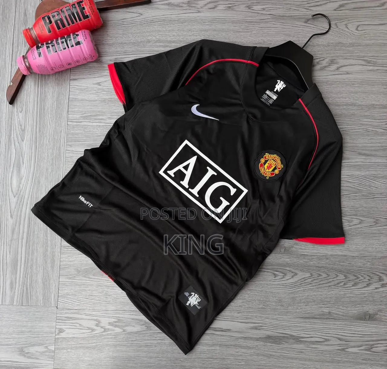 Iconic Black and Red Nike Man U Jersey Kit