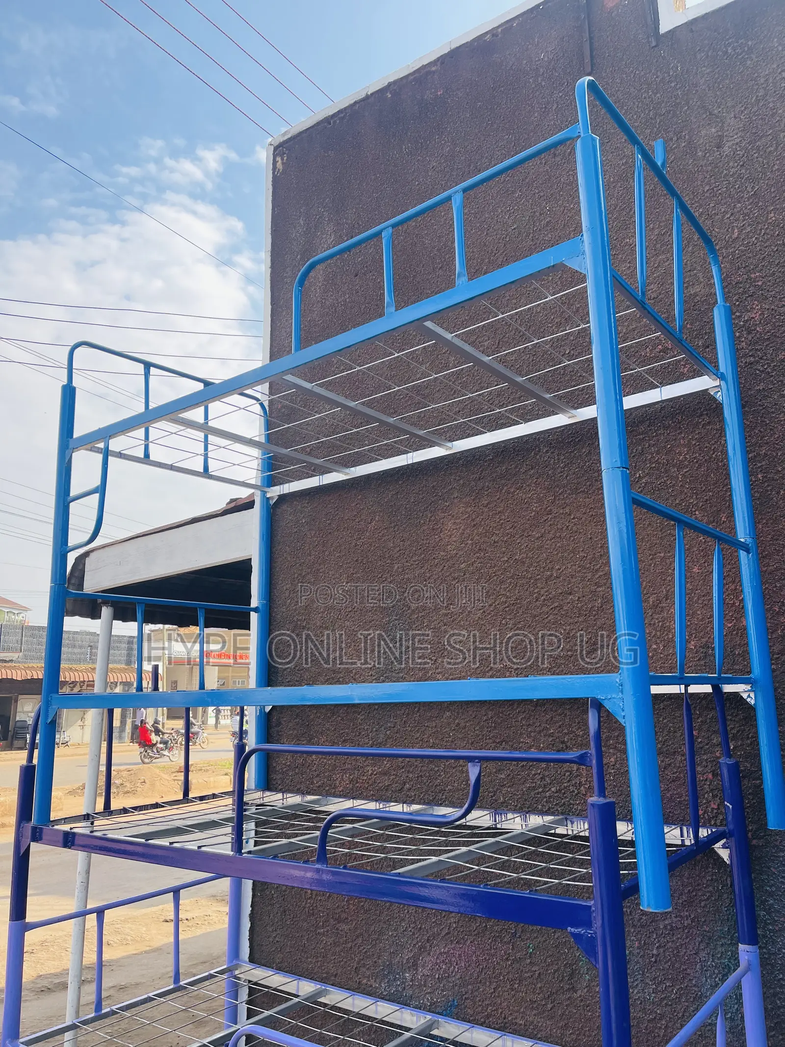 Brandnew Blue Bigger Pipe Double Deckerbed With Ladder/Netholder