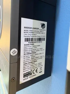 Sunshine 1000VA 1000W 12V Hybrid Solar Inverter MPPT Charger