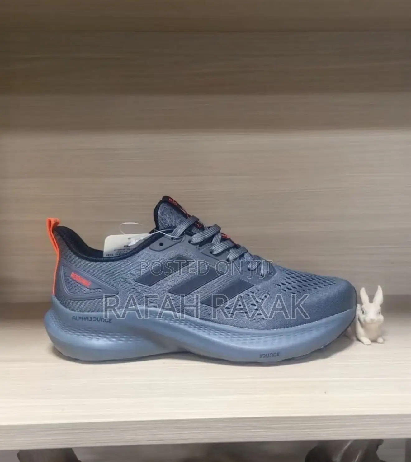 Men’s Grey Adidas AlphaBounce Running Trainer Sneakers