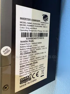 Sunshine 1000W Pure Hybrid Solar Inverter 12V 50/60Hz