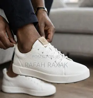Men’s Classic Ecco Casual White Leather Shoes
