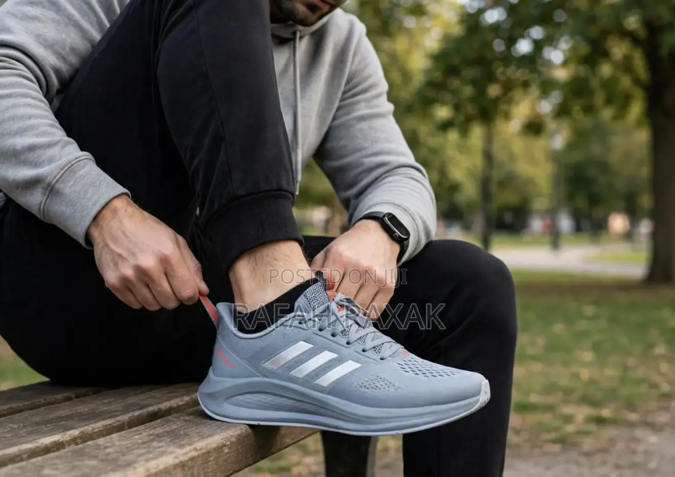 Original Grey/Silver Adidas Alpha-Edge+ Running Trainer Sneakers
