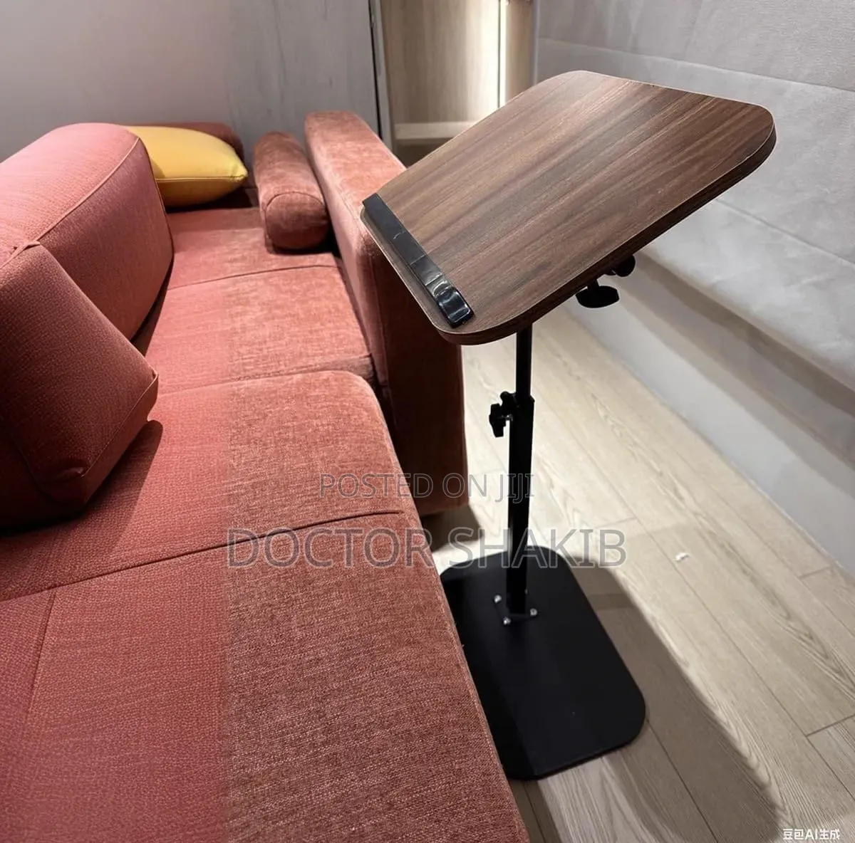 Adjustable C-Shaped Side Table 360° Swivel Tilt