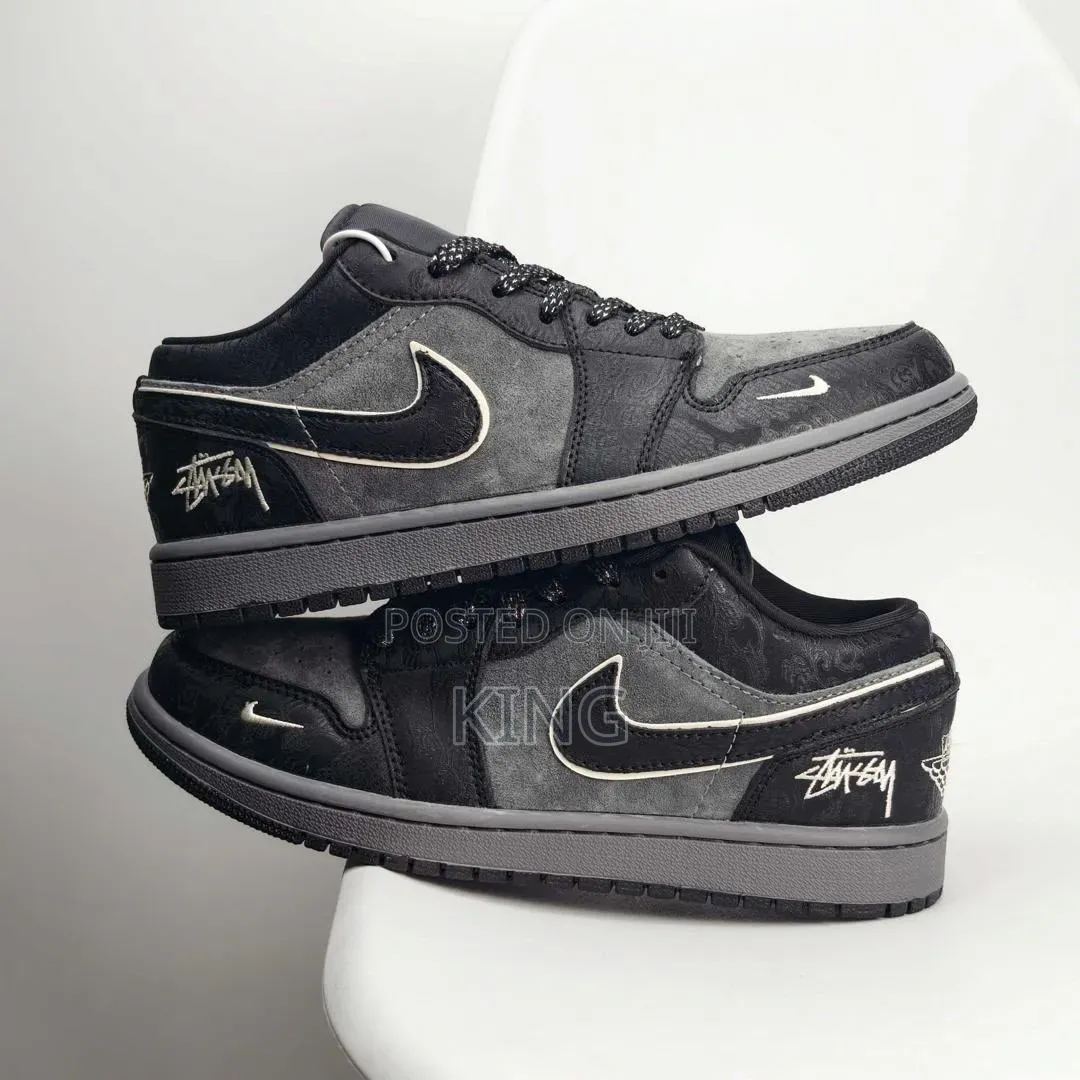 Air Jordan 1 Low "Black Phantom" Stussy