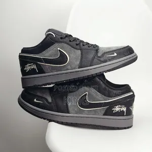 Air Jordan 1 Low "Black Phantom" Stussy