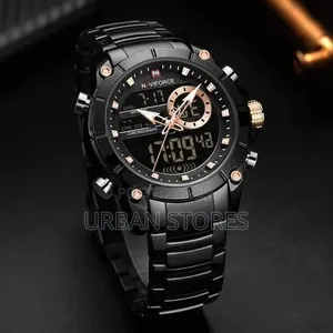 Naviforce Men's Stainless Luxury Digital and Analog Designer Watch