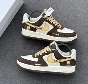  Nike Air Force 1 Low X Brown and Beige Sneakers Featuring Dark Brown