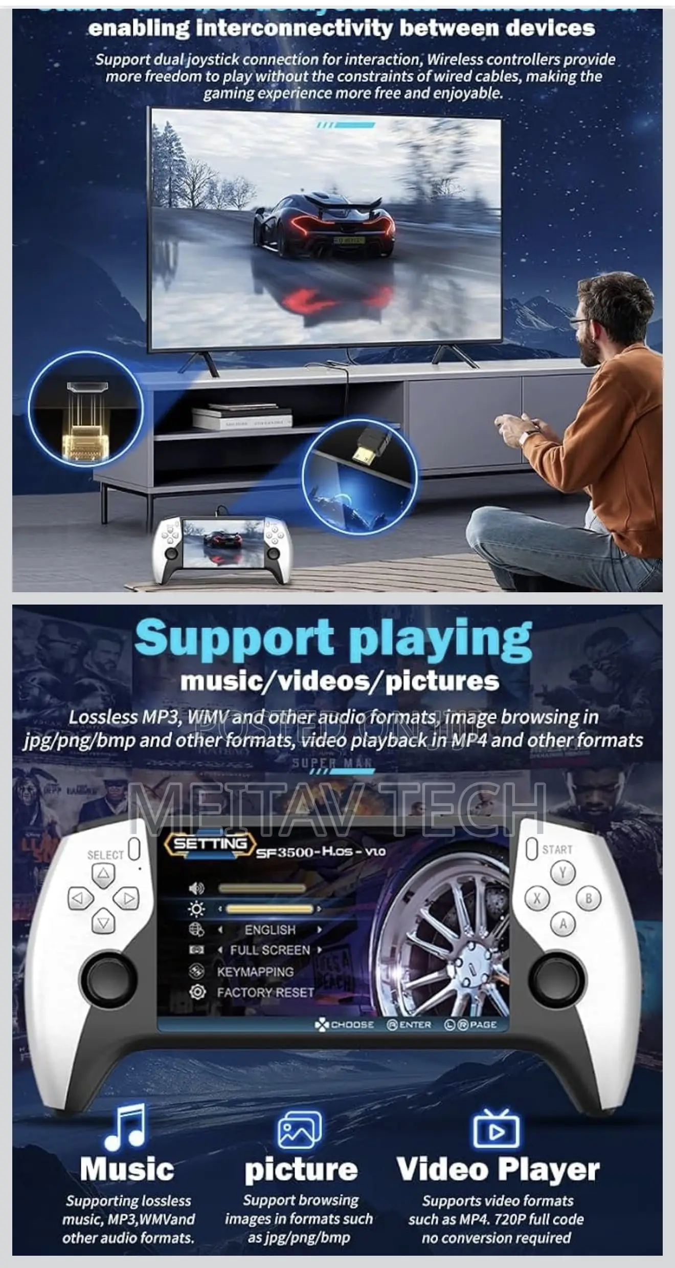 SF3500 Plus Retro Handheld Game Console