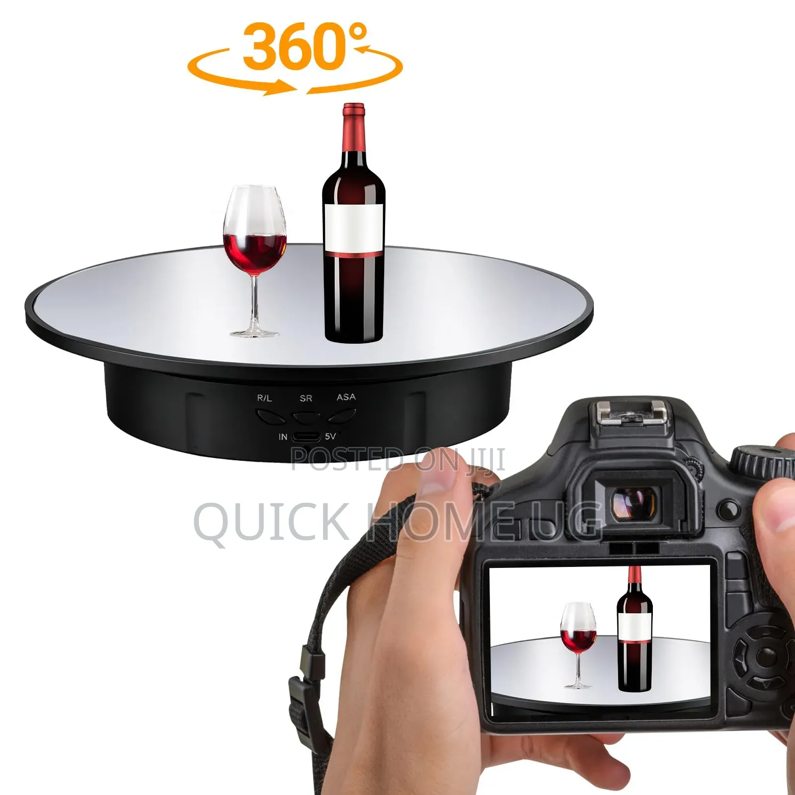Electric Mirror Turntable, 360-Degree Rotating