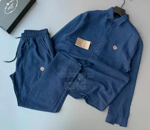 Casual Men's Summer Two-Piece Linen/Textured Outfits. Shirt and Pants