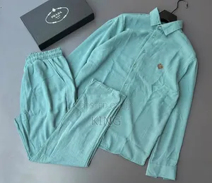 Casual Men's Summer Two-Piece Linen/Textured Outfits. Shirt and Pants