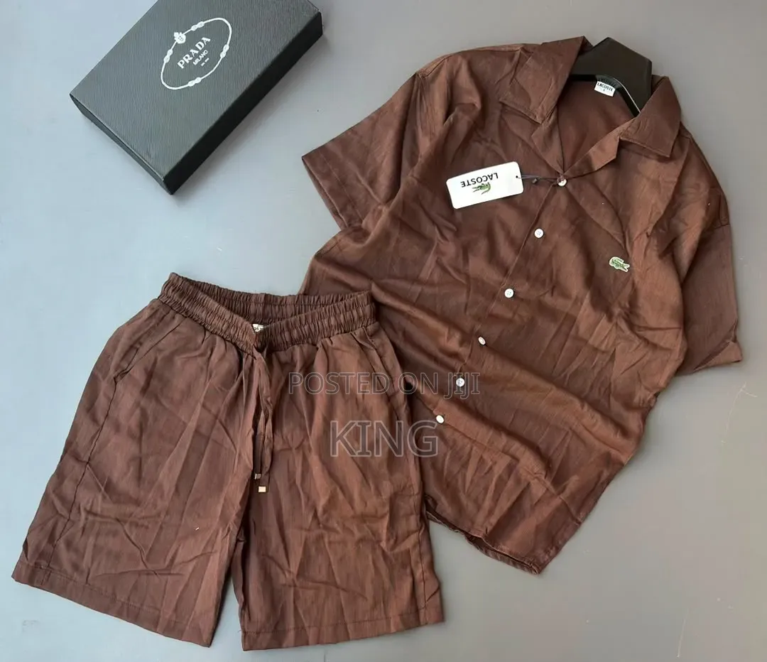Matching Men's Summer Lacoste Linen Two-Piece Set