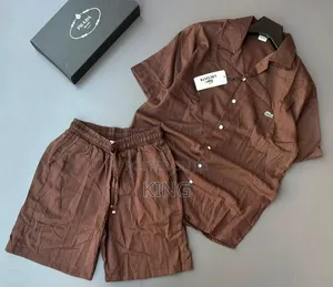 Matching Men's Summer Lacoste Linen Two-Piece Set
