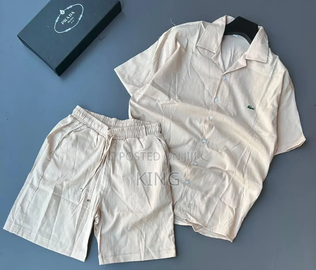 Matching Men's Summer Lacoste Linen Two-Piece Set