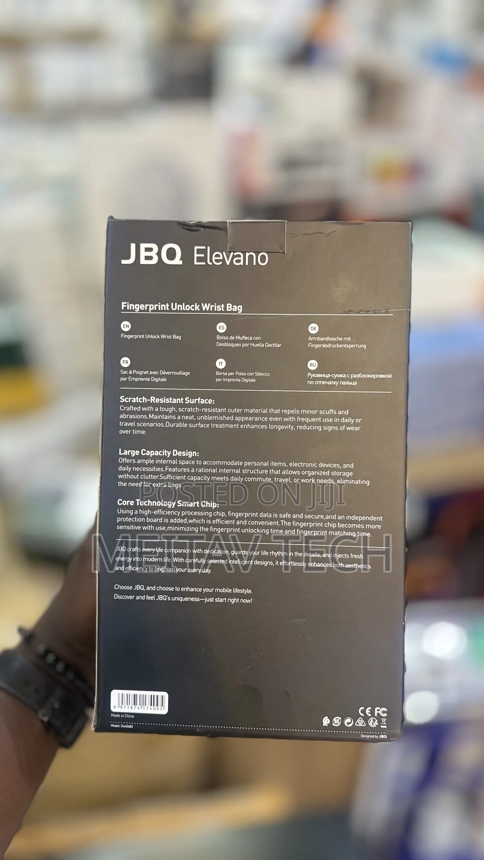 JBQ Fingerprint Unlock Pouch, Wrist Bag