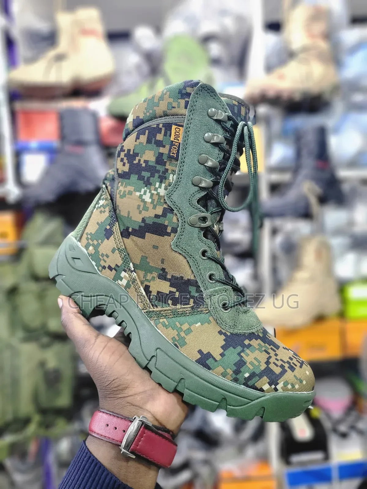 Digital Woodland Camo Tactical Side-Zip Combat Boot