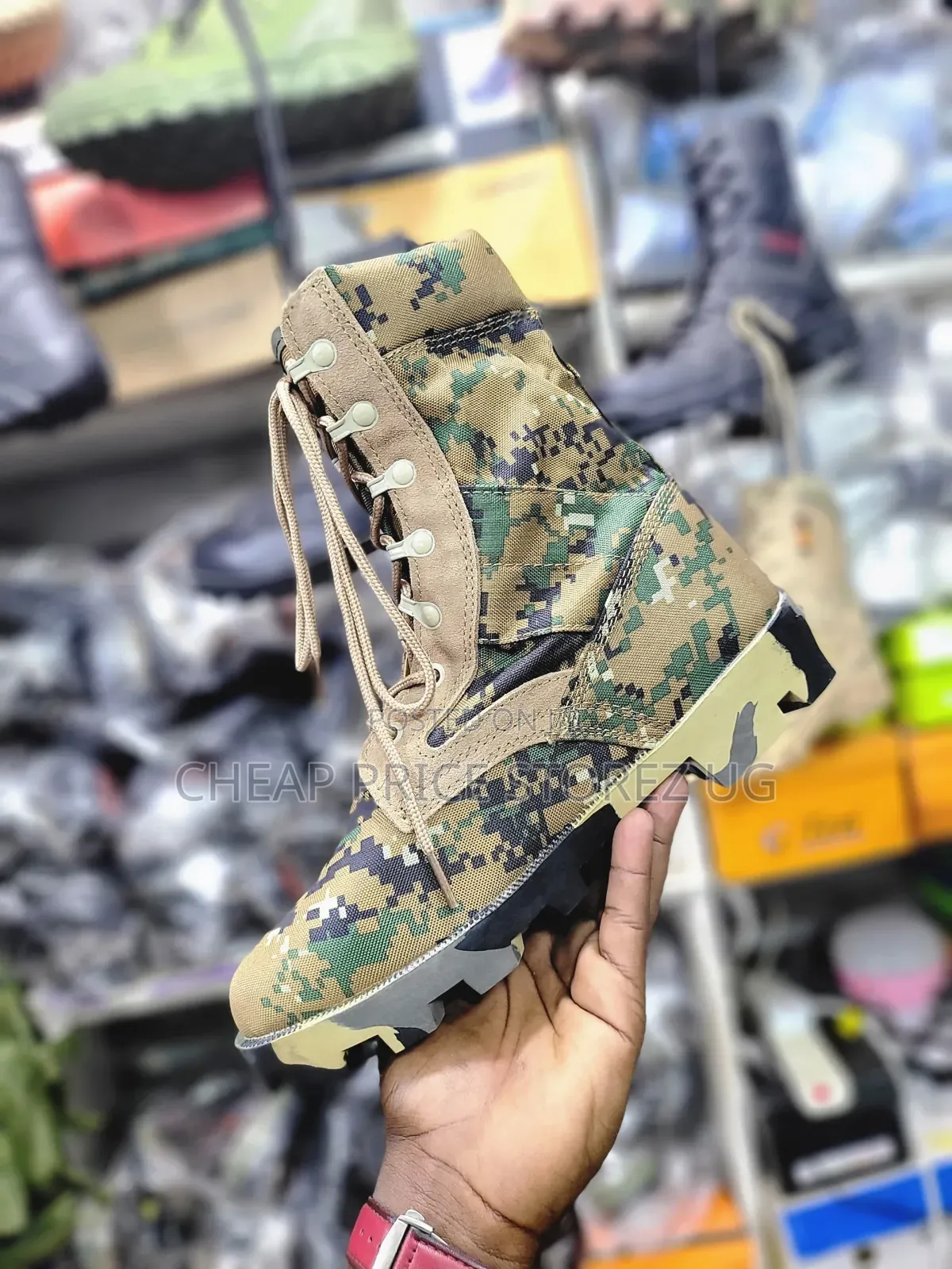 The Siwar Tactical Boot in a Green Digital Camouflage