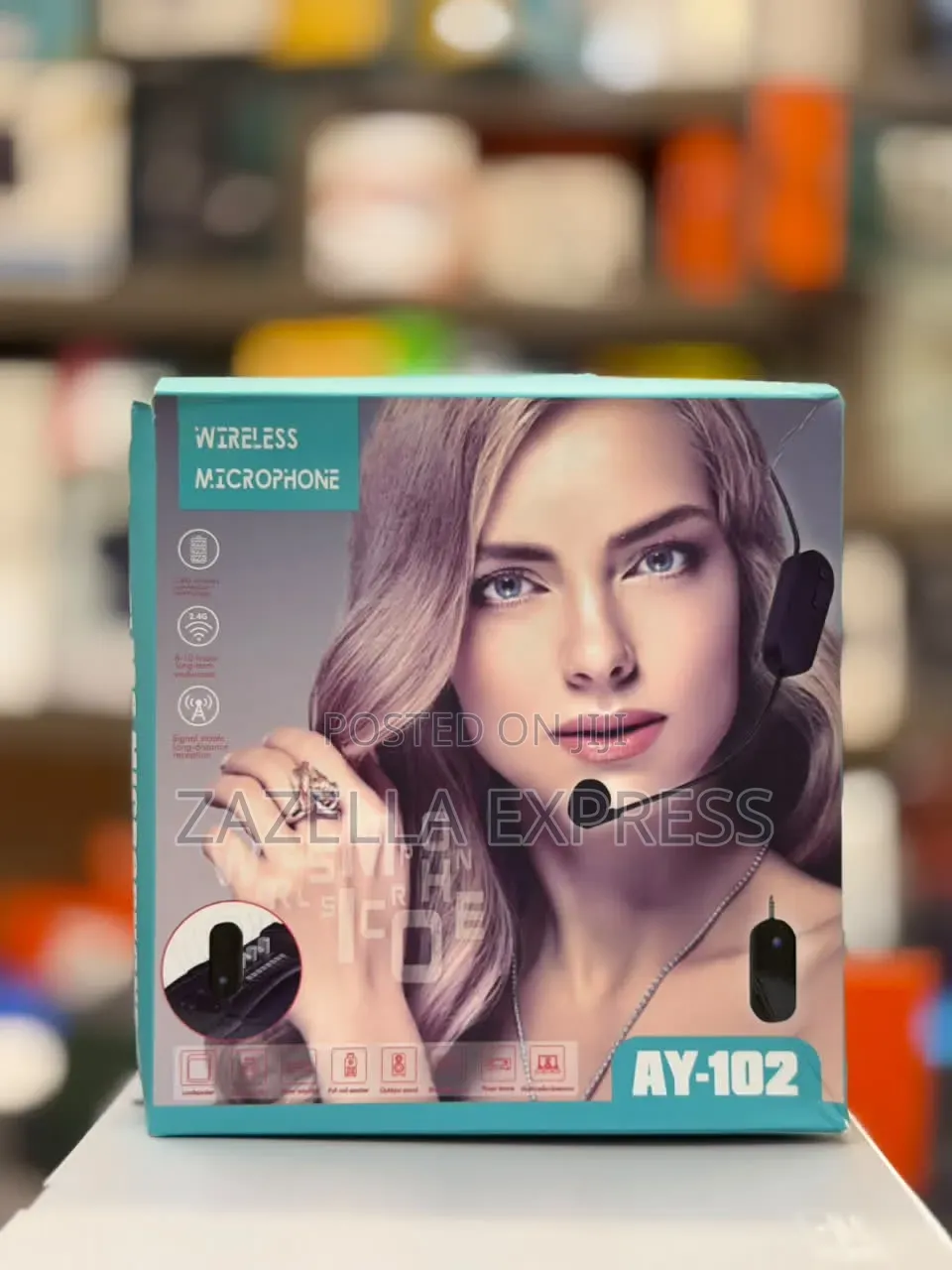 AY-102 *Double* Headwear Wireless Microphone One Drag