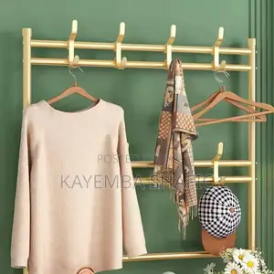 Fully Metallic Large Golden Shoe Rack With Coat Hanger