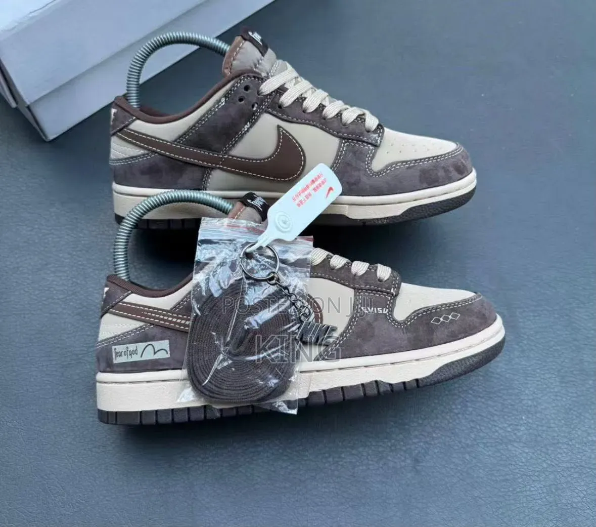Nike Dunk Low Sneakers Fear of God" and EVISU