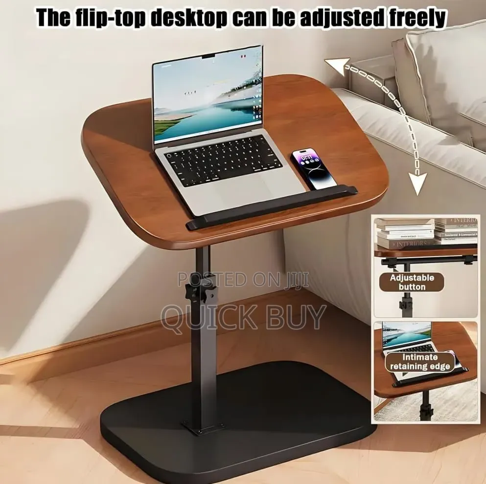 Adjustable C-Shaped Side Table 360° Swivel Tilt