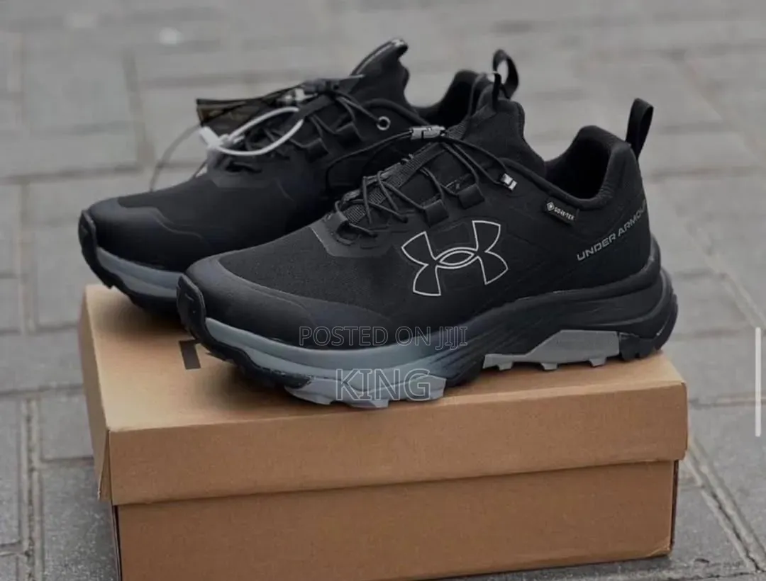 Black and Grey Under Armour Charged Bandit Trail Gore-Tex Shoes