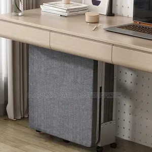 Luxury Linen Gray Foldable Single Guest Bed and Portable Cot