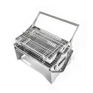 Portable Stainless Steel Folding BBQ Grill and Outdoor Charcoal Stove